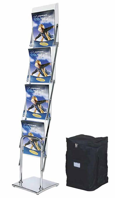 porta brochure cromado acrilico